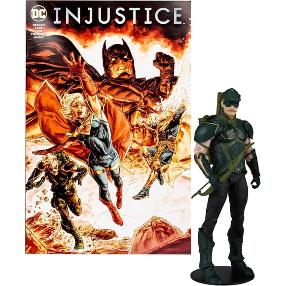 Figura McFarlane DC Green Arrow Injustice 2 18 cm con cómic