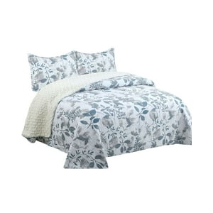 Feiya - Cubrecama Quilt Con Sherpa 2 Plaza 230 Cm X 250 Cm