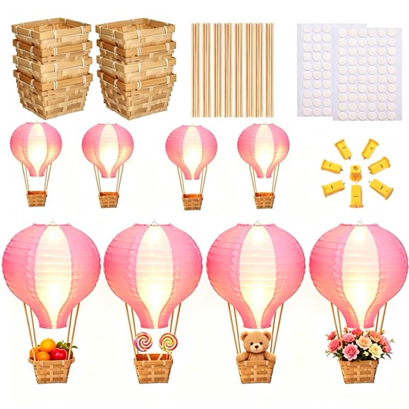 Set de 8 globos de aire caliente de 30 cm color rosa – Palmhill