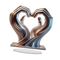 Bothyi - Figura De Gestos De Mano Artesanía De Amor Estatua Para El Dedo Para La Oficina De Novia De La Estantería