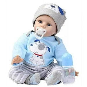 Genérico - Juguete Muñeco Realista 55Cm Pijama Celeste Infantil