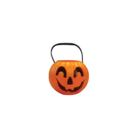 Cubo de calabaza para decoración de Halloween Union Products, 20 cm de alto x 23 cm de ancho