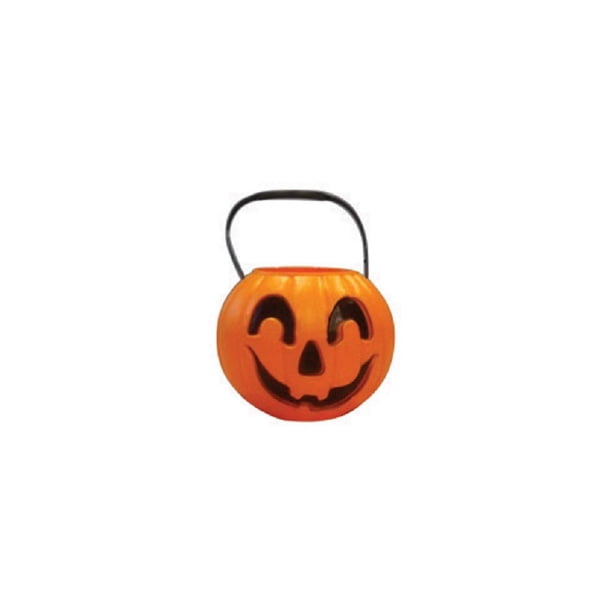 Cubo de calabaza para decoración de Halloween Union Products, 20 cm de alto x 23 cm de ancho
