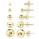 thumbnail image 1 of Aretes Barzel chapados en oro de 18K con bolitas, 3-10 mm, paquete de 5, 1 of 8