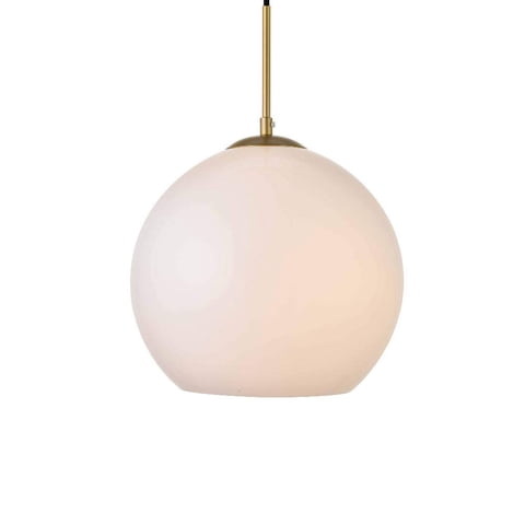 Lámpara Colgante Elegant Lighting Baxter En Latón Con Vidrio Esmerilado