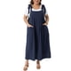 thumbnail image 1 of Agnes Orinda Vestido Pinafore Talla Grande para Mujer del Día de San Patricio con Tirantes, Vestido Jumper Plisado Casual con Bolsillos 2X Azul, 1 of 6