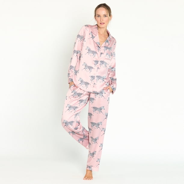 Pijama de Mujer Sport Manga Larga Rosado Estampado