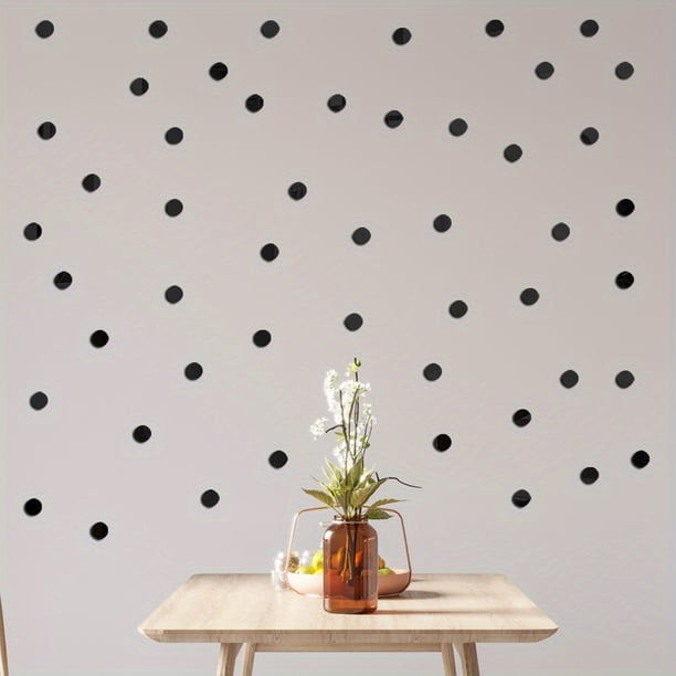 50pcs Small Circle Mirror Wall Sticker, 3D Mirror Wall Sticker, Removable DIY Decal Mural Wallpaper