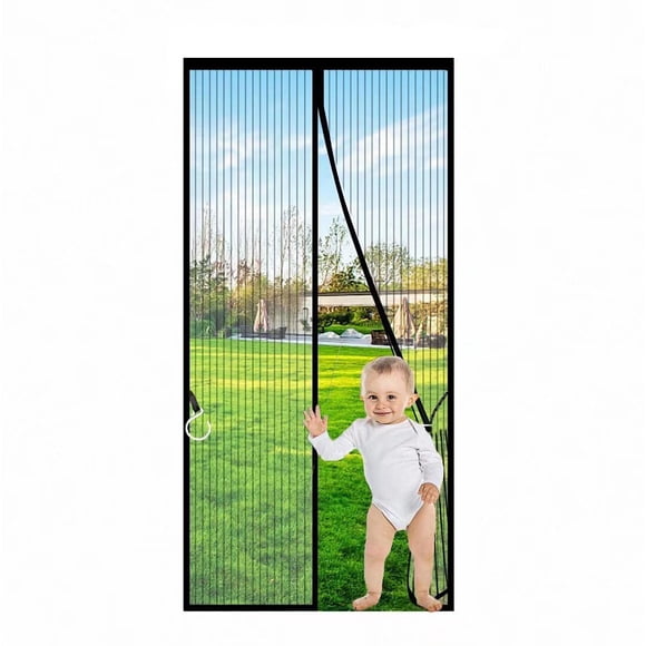 Puerta mosquitera magnética QNLONG para puerta de 102 x 203 cm con malla