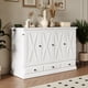 thumbnail image 1 of Farmhouse Style Solid Pine Wood Murphy Bed Chest Cube Cabinet Bed with Charging Station and Large Storage Drawer for Home Office or Small Room,Full,White, 1 of 3
