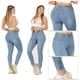 thumbnail image 3 of JEANS FULL PUSH UP LEVANTA COLA CORTE COLOMBIANO CALCE PERFECTO CELESTE OCEANO 36, 3 of 3
