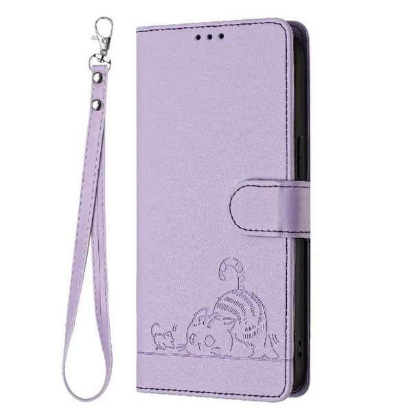 Funda tipo cartera FOXDOCK para OPPO Find X5 PRO con soporte, ranuras, RFID, diseño de gato