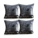 thumbnail image 1 of Set De 4 Fundas De Cojines Satin Diseño Hojas 45cm X 45 Cm Gris, 1 of 4