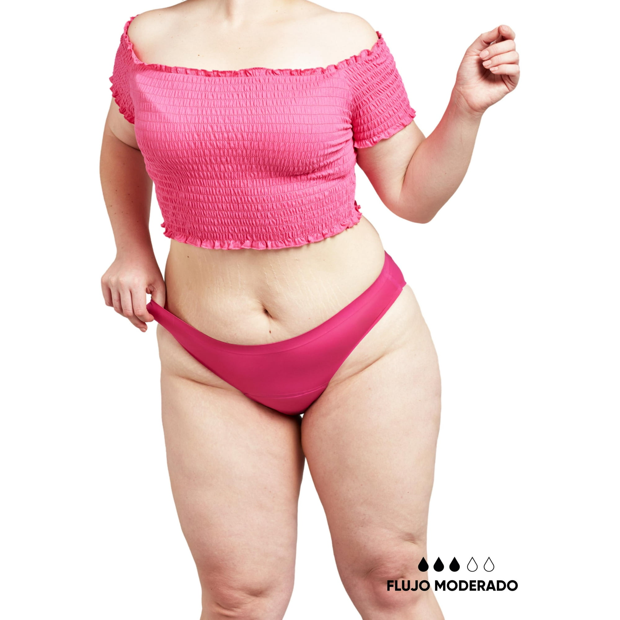 Bloodygreen - Calzón Menstrual Sin Costura Moderado M Fucsia