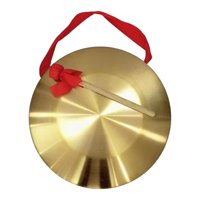 Magideal - Instrumento De Gong Mini Gong De Mano Pequeña, Percusión Multiusos, Gong De Latón Con Mazo Para Ceremonias De Celebración En El Hogar Y La Oficina , 32Cm