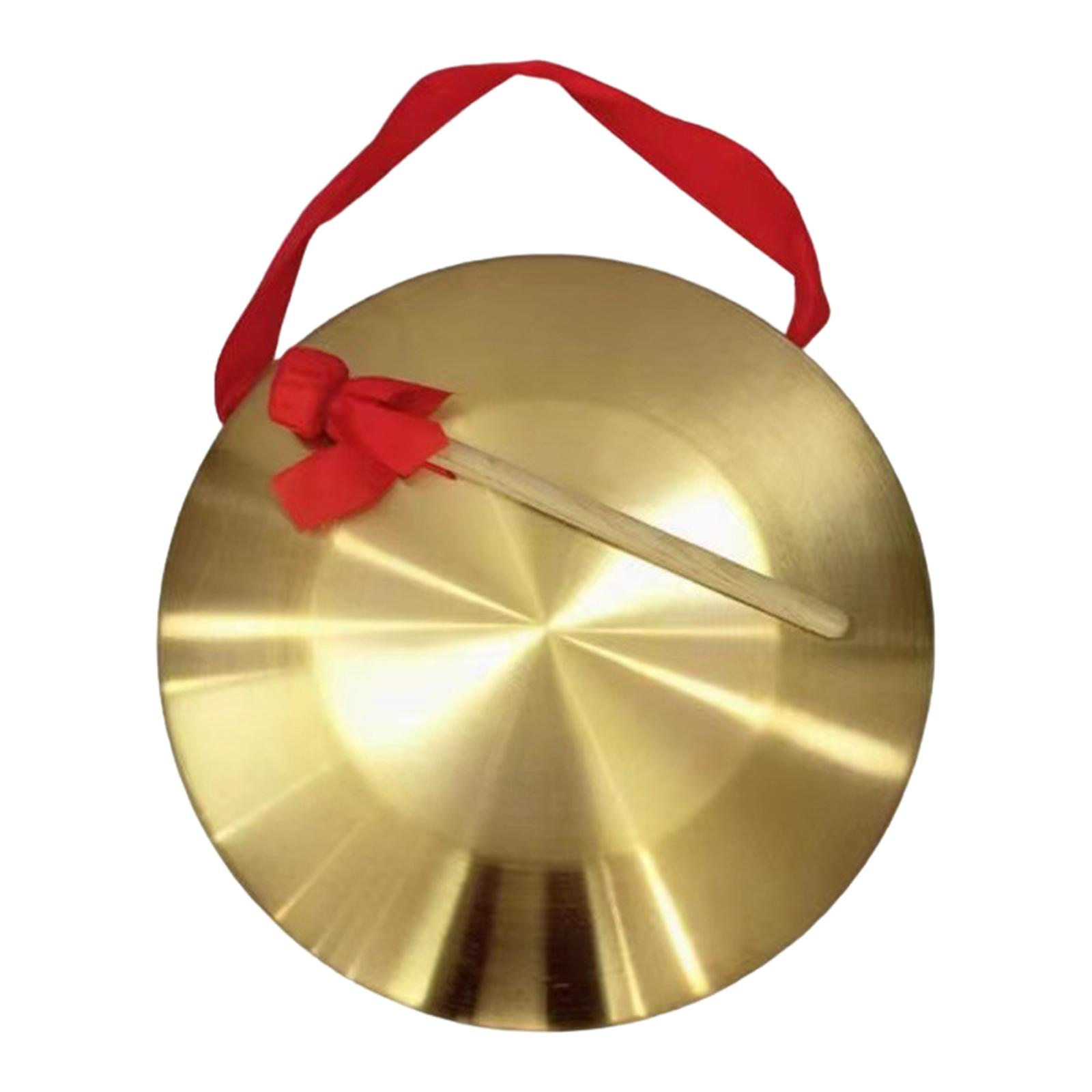 Magideal - Instrumento De Gong Mini Gong De Mano Pequeña, Percusión Multiusos, Gong De Latón Con Mazo Para Ceremonias De Celebración En El Hogar Y La Oficina , 32Cm