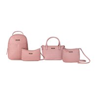 Pack De 4 Nautica Mochila + Bandolera + Cartera + Bolso Tipo Cartera Rosado