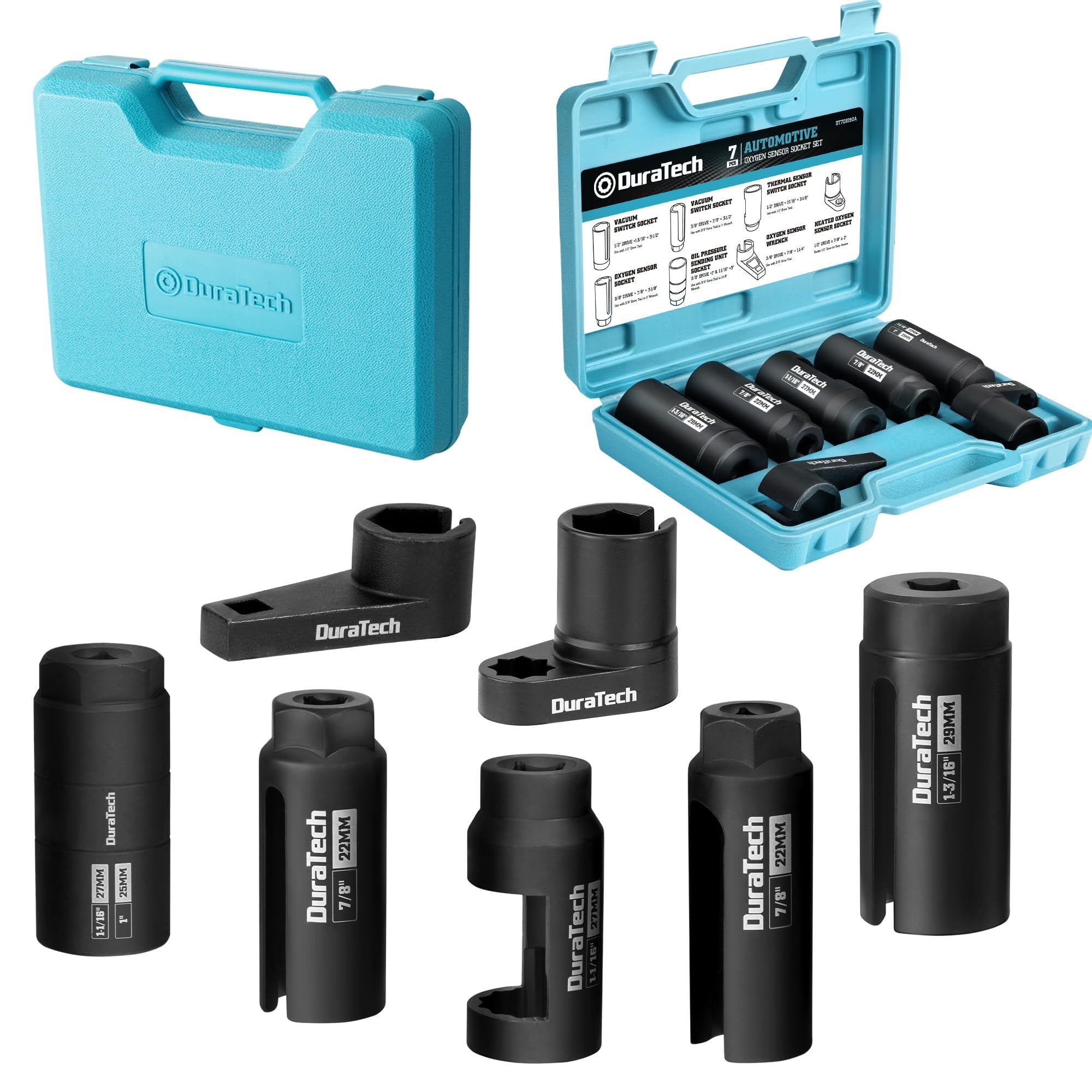Juego De Llaves Para Sensor De Oxígeno Duratech De 7 Piezas, 22-29 Mm