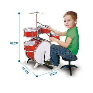 Total Upgrate - Juguete Bateria Musical Infantil 6 Piezas 82Cm
