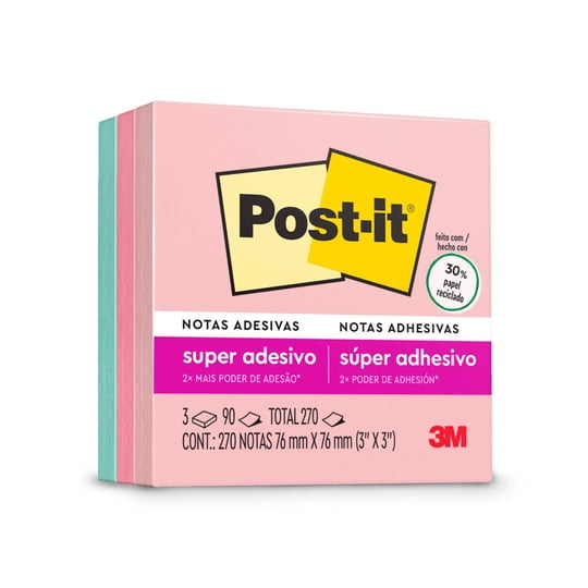 Nota Adhesiva Post-it Super Sticky Viajar 76x76mm 270 Hojas Post It