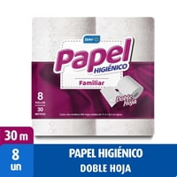 Papel Higiénico Familiar Doble Hoja 30 Metros 8 Un Lider