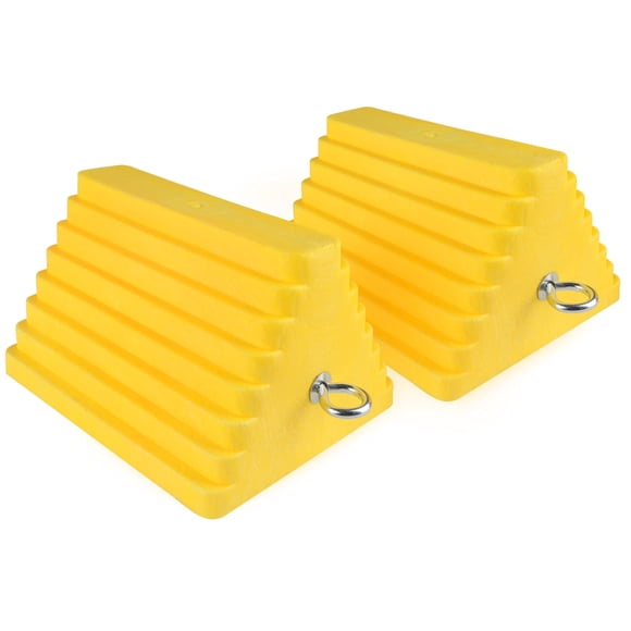 Cuñas para Ruedas MAXXHAUL 25x20x15 cm – Pack de 2 – Amarillo brillante