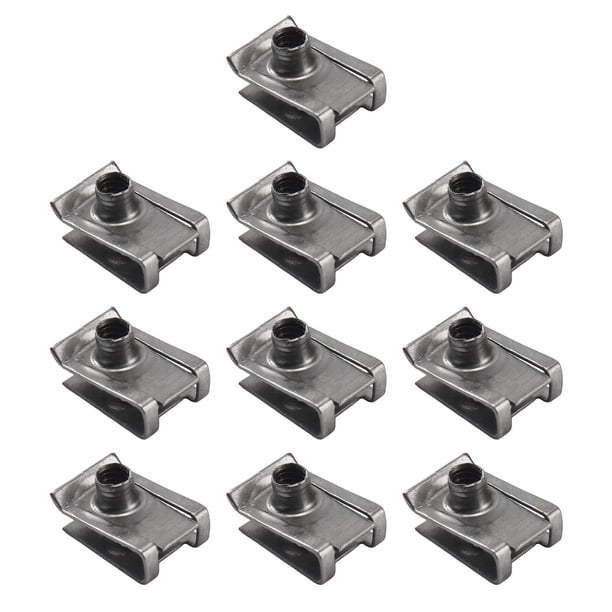 10 Piezas Clips de Tuerca en Coche Moto Piezas de Alta Resistencia Accesorios Reemplazo Reparación Tuerca de Fijación Fijador Clips