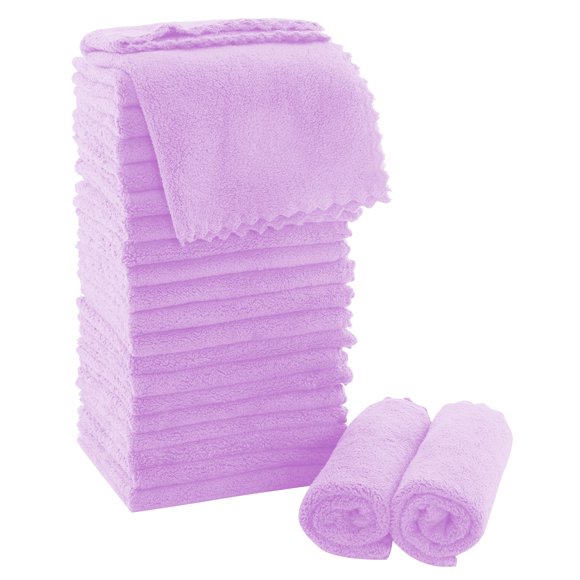 Toallitas MOONQUEEN Ultra Soft Premium de 30 x 30 cm, 24 unidades, color morado