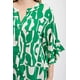 thumbnail image 4 of Camisa Tejida Con Estampado Geométrico Mangas Acampanadas Y Volantes Color Verde (para Mujer), 4 of 5