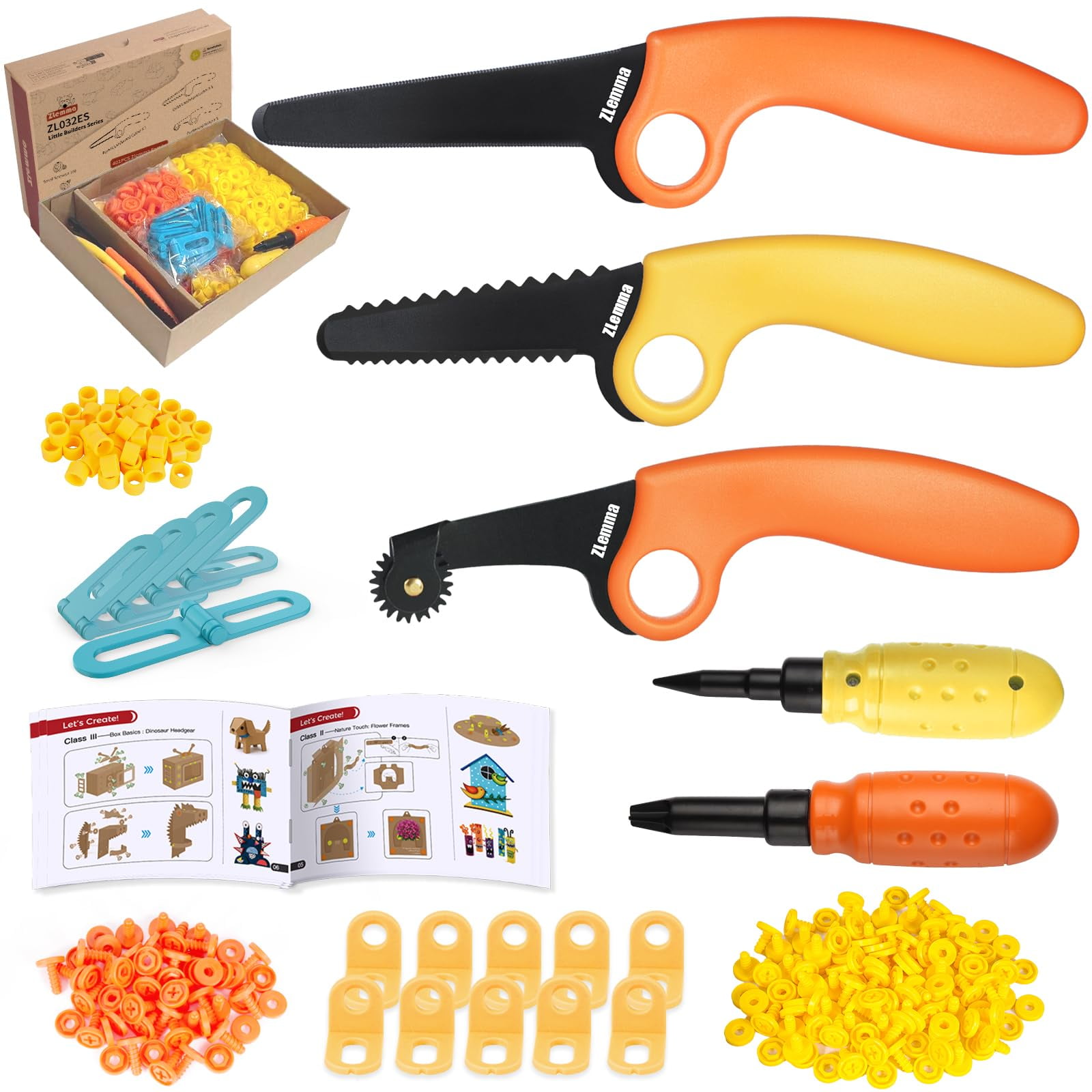 Kit De Construcción De Cartón Zlemma 401 Piezas Herramientas Stem