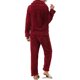 thumbnail image 3 of INSPIRE CHIC Conjunto de Pijama de Felpa Esponjosa para Mujer Cómodo con Mangas Largas, Botones, Bolsillos y Cintura Elástica L Rojo, 3 of 6