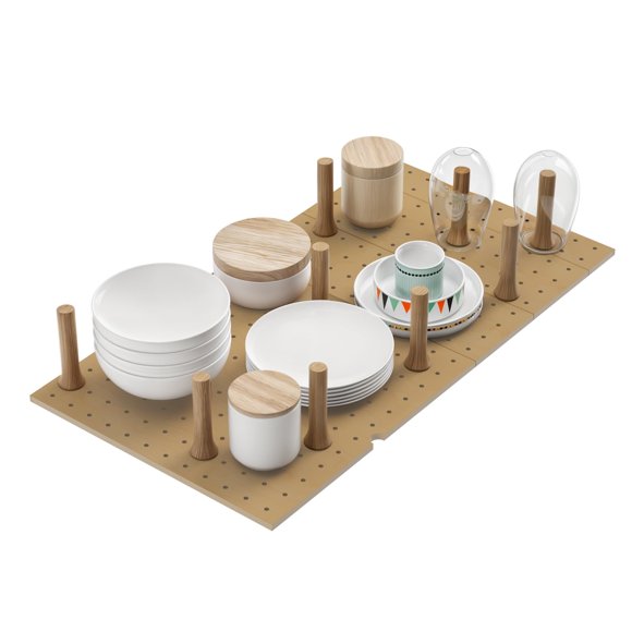 Set ajustable de 9 clavijas de madera para cajón de cocina Caddy Dowell 84 cm