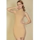 thumbnail image 1 of Saronite Vestido Corto Ajustado sin Mangas con Cuello Alto y Canalé Basics, Color Gris Topo Claro (para Mujer), 1 of 5
