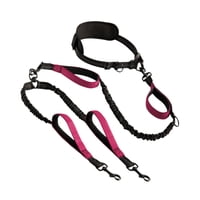 Magideal - Correa Retráctil Para Perros Con Manos Libres Y Doble Elástico Reflectante, Costura Reflectante Antitirones, Correa Doble Para Perros Para Canicross Rosa