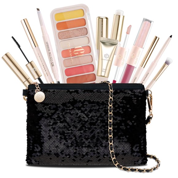 Kit de maquillaje Color Nymph Teen Girls con bolsa de lentejuelas, 9 colores