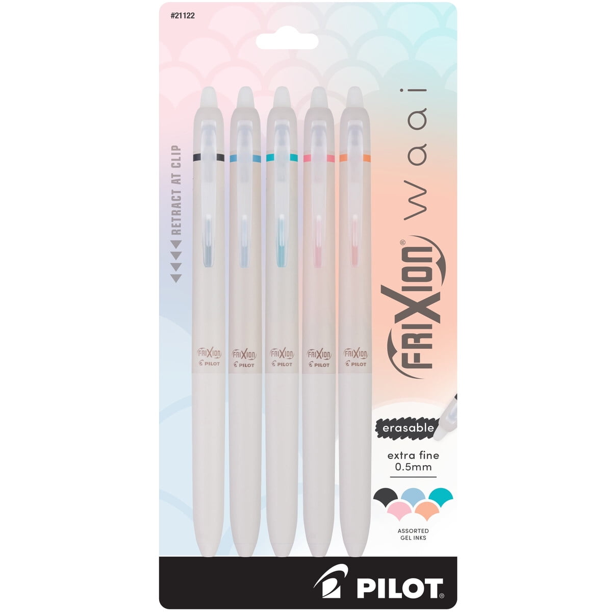 Lápices Gel Borrables Pilot Frixion Waai 0.5mm Extra Fino 5un