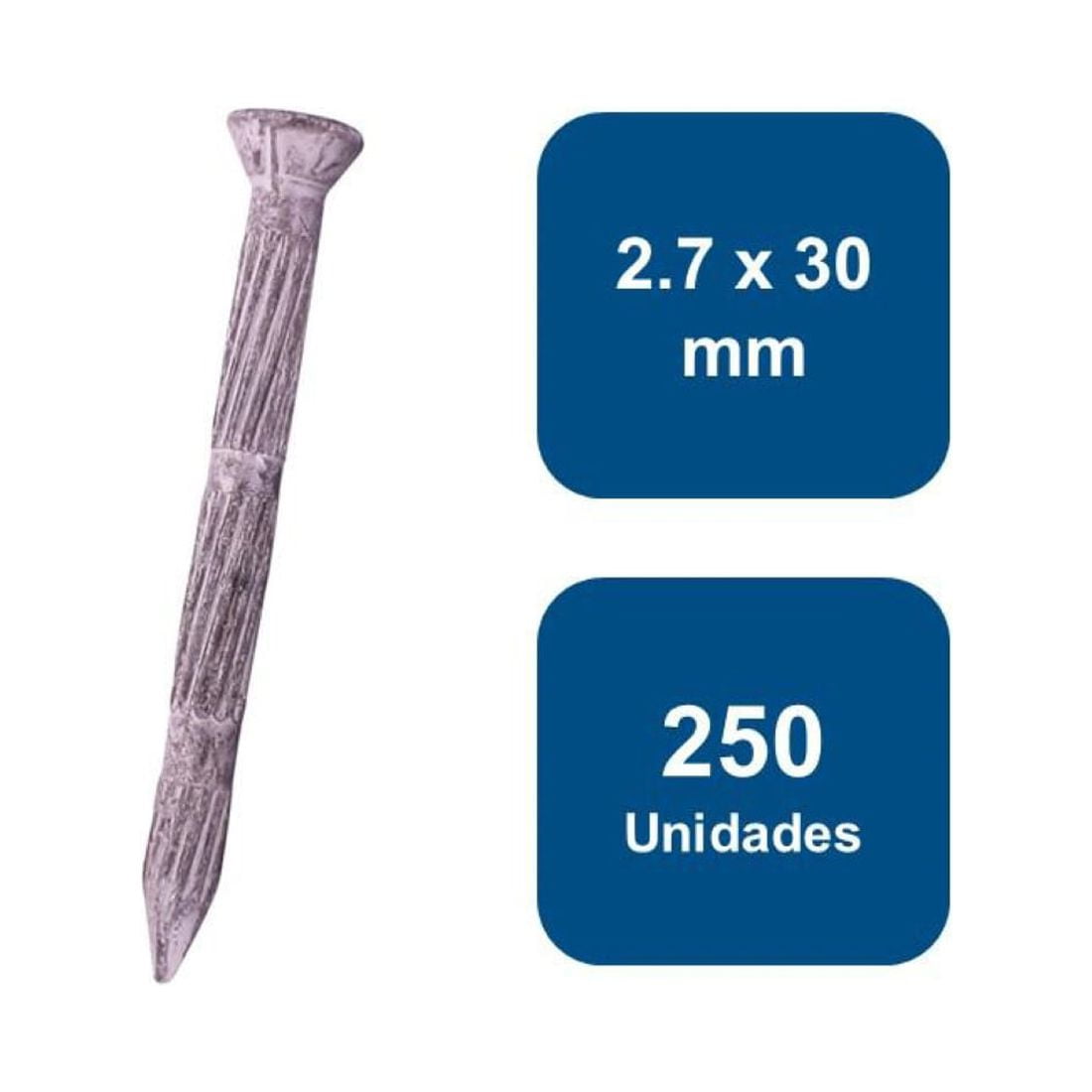 Anclajes - Clavo Estriado Concreto 2.7 X 30mm 250un.
