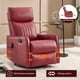 thumbnail image 3 of Red Faux Leather Heat Massage Manual Recliner Chair with Rocker and Swivel for Living Room, 3 of 3