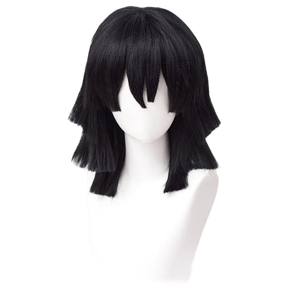 Peluca de cosplay Wiggy Mermaid Obanai para disfraz de DS, color negro