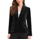 thumbnail image 1 of INSPIRE CHIC Chaqueta de Mujer de Terciopelo con Solapa, Manga Larga, Botón Abajo, Traje de Cóctel de Negocios, Talla S, Negro, 1 of 6