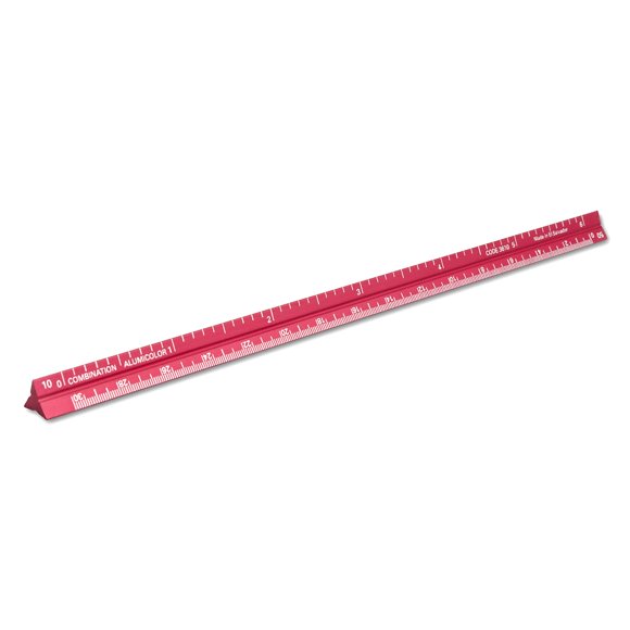 Regla Alumicolor 15 cm Escala combinada roja