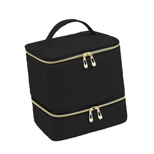 Ioensy - Bolsa Organizadora De Esmaltes De Uñas, Resistente, De Doble Capa, Para Herramientas De Manicura Y Esmaltes De Uñas, Color Negro