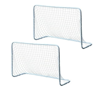 Auckland Outdoor - Pack De 2 Arcos Futbol Metálico Niño Con Red. 120 X 80 Cm. Blanco