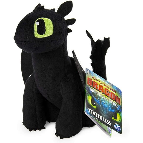 Dreamworks Dragons, Toothless 8" Premium Plush Dragon, para niños de 4 años en adelante