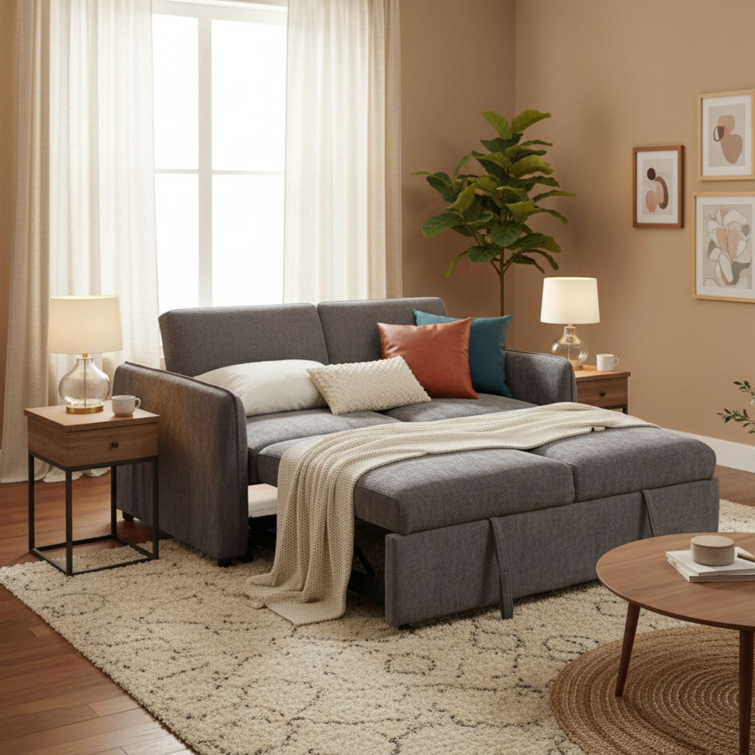 Daniels - Sofá Cama 2 Cuerpos Moderno New Dallas Gris