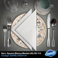 Sanelle - Servilleta Spumo Blanca Mantel 40 Doble Hoja Doblada 1 4 Caja 960 Unidades