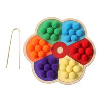 Magideal - Juego De Abalorios De Tablero De Madera, Juguete De Desarrollo Educativo, Tableros De Abalorios De Colores Del Arco Iris, Juego De Combinación De