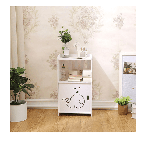 Velador Organizador Repisa Estante Niño Mesa De Noche Liso Blanco