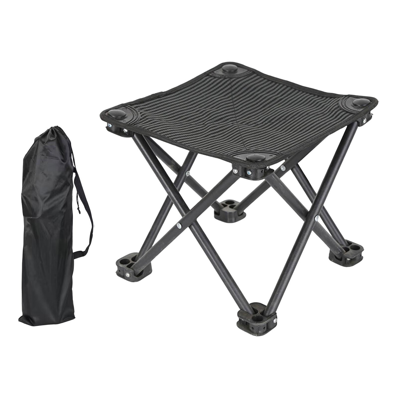 Ioensy - Taburete Plegable Reposapiés Taburete Plegable Para Acampar Al Aire Libre Picnic Negro Con Bolsa