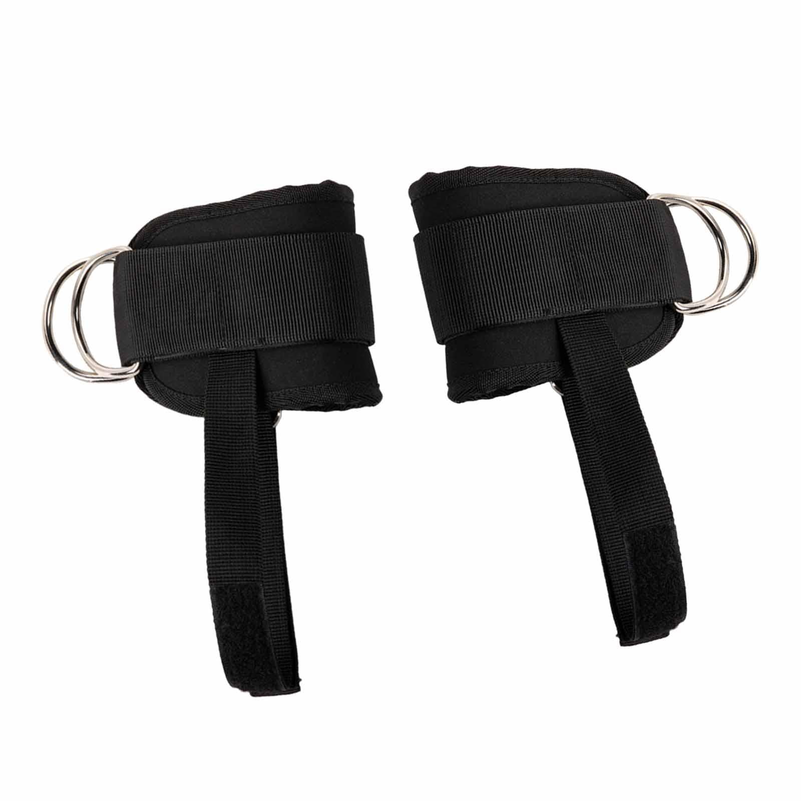 Magideal - 2 Piezas Máquina De Cable Correas De Tobillo Contra El Tobillo Correa De Tobillo Ajuste De Tobillo Ajustable Para Gimnasio Fitness Extensión De Pierna Negro